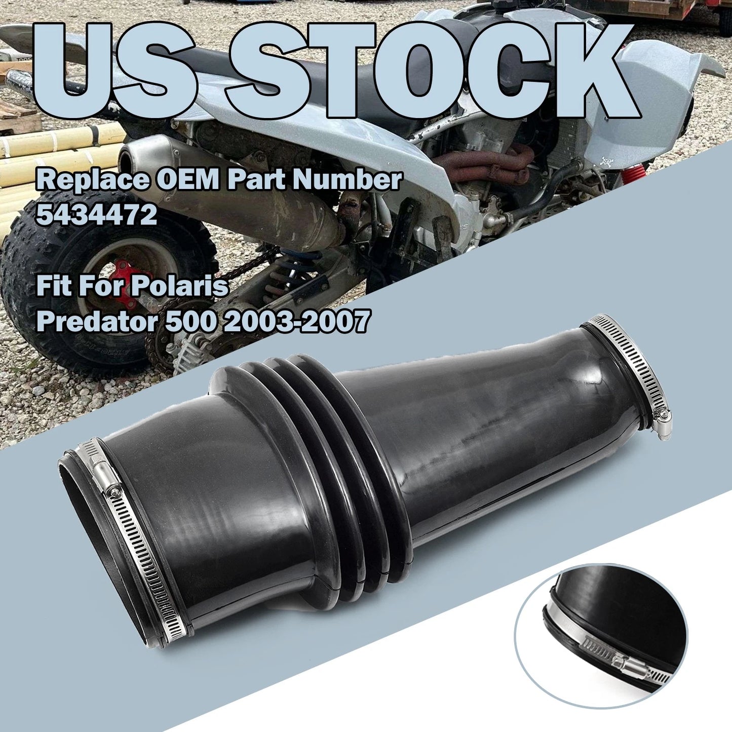 Air Box Intake Inlet Duct Tube Boot for Polaris Predator 500 (2003–2007)