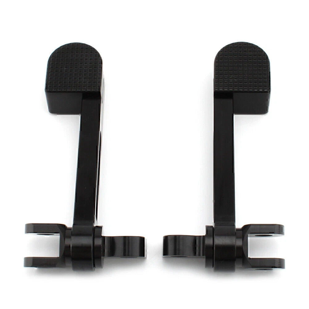 Black Stirrup Heel Foot Rest Pegs for Harley Sportster XL 883 1200 Softail FXWG