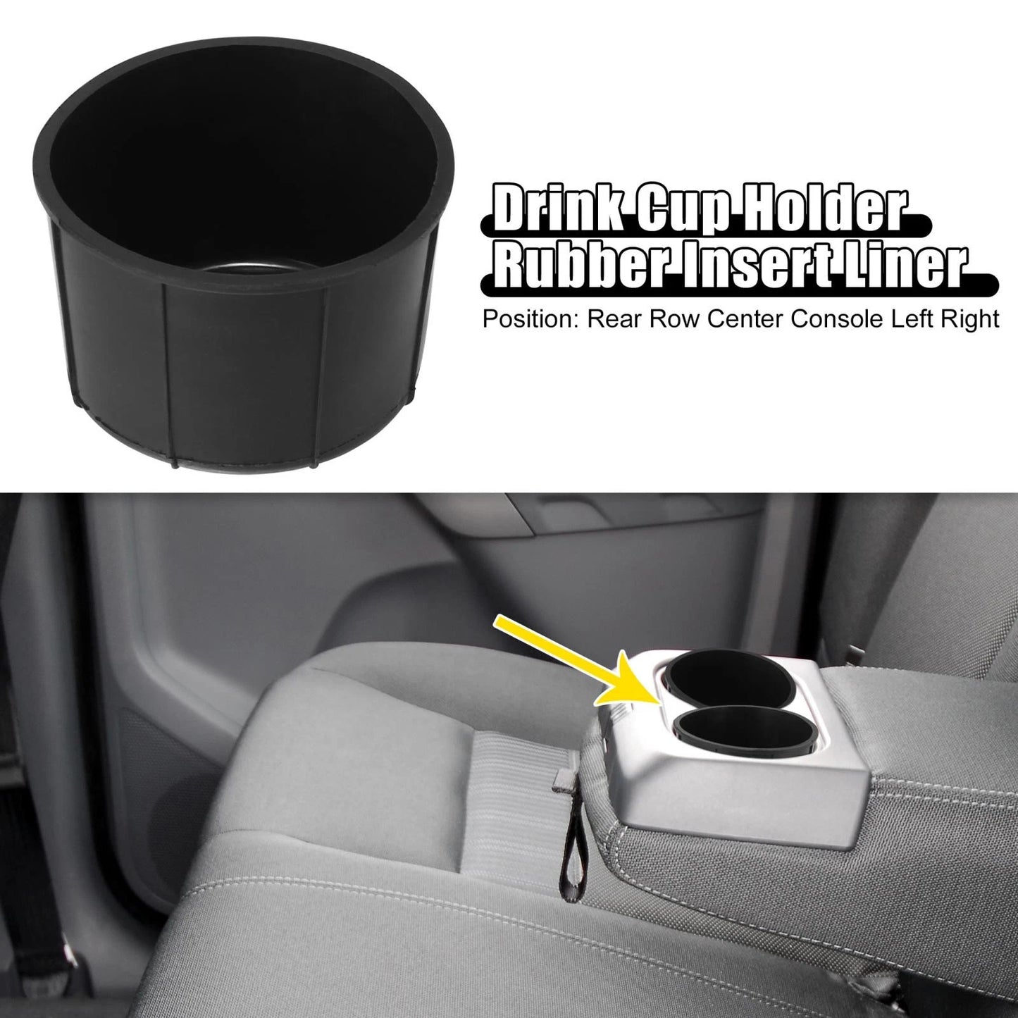 2 x Rear Row Center Console Drink Cup Holders for Ford F-150 (2009-2014)