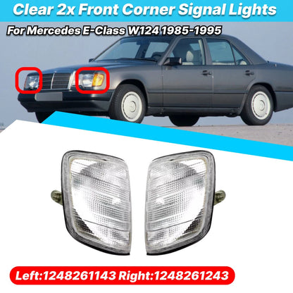Clear Front Corner Signal Lamp Parking Light for Mercedes E-Class (1985–1995)