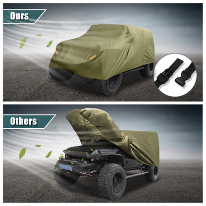 SUV Car Cover for Jeep Wrangler JK JL 2 Door Waterproof Dark Green (07-21)