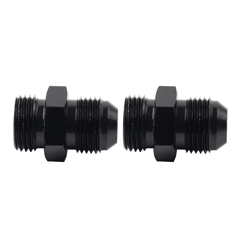 Black Aluminum AN12 Flare to 12AN ORB Male Fitting Adapter w/ O-Rings