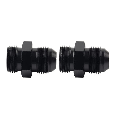Black Aluminum AN12 Flare to 12AN ORB Male Fitting Adapter w/ O-Rings