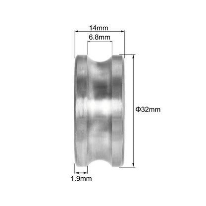 U Groove Bearing 10x32x14mm Double Shielded Ball Bearing