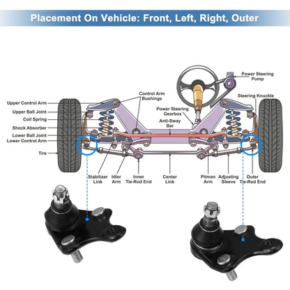 Front Outer Lower Ball Joints for Toyota RAV4 (2006-2018)