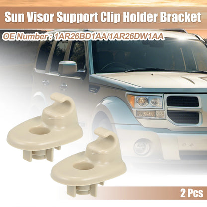 2 x Beige Sun Visor Support Clip Retainers for Jeep (2011-2018)