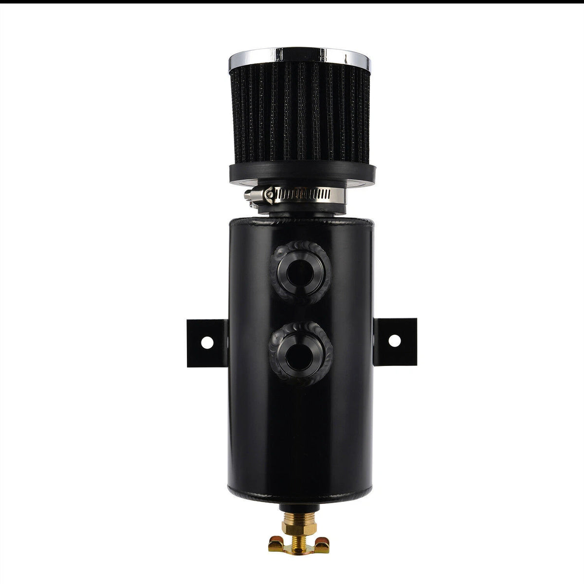 Aluminium Baffled Engine Oil Catch Can 2x AN10 Breather Filter for Car Model
