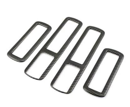 Rear A/C Vent Cover Trim for 2021-2023 Toyota Sienna ABS Carbon Fiber 4pcs (2021-2023)