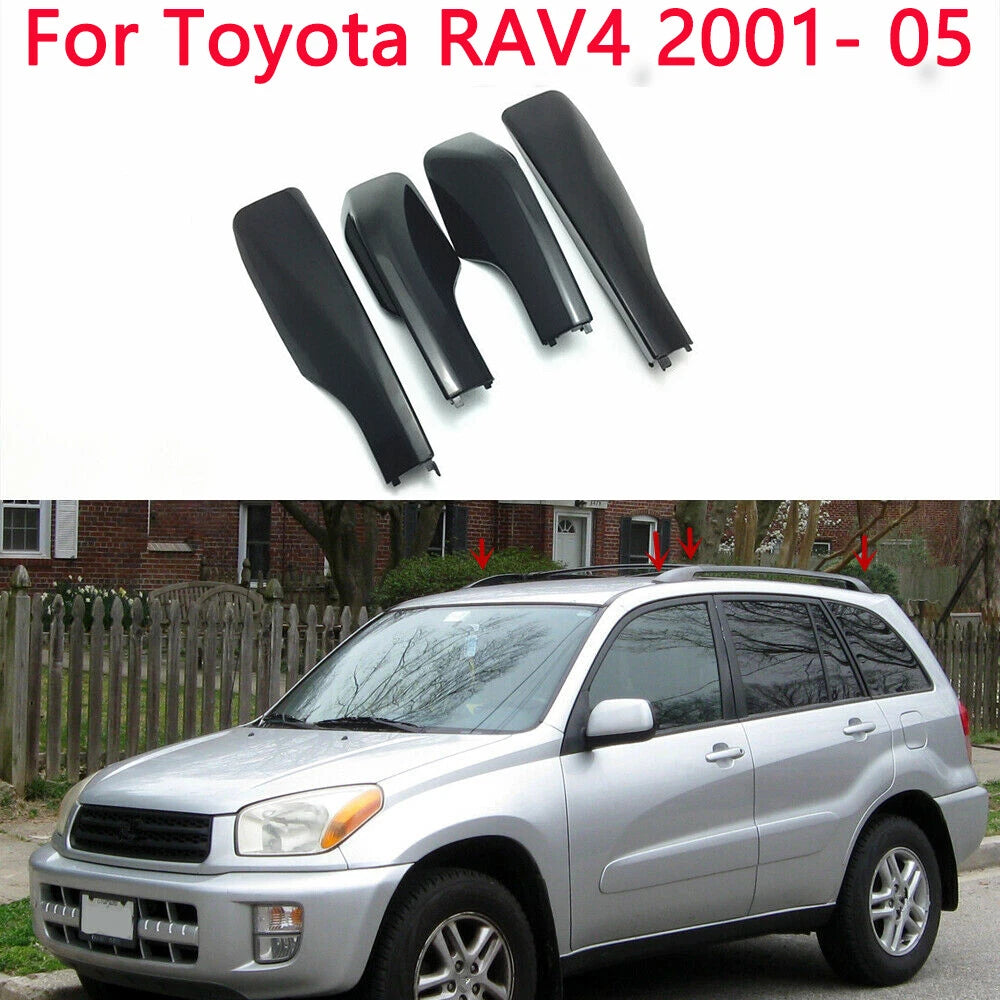4x Roof Rack Cover Rail End Shell for Toyota RAV4 (2001–2005)