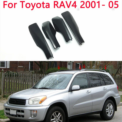 4x Roof Rack Cover Rail End Shell for Toyota RAV4 (2001–2005)
