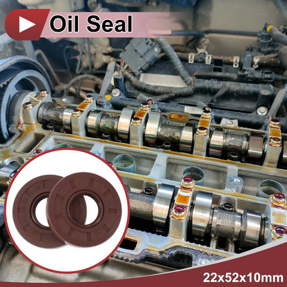 Oil Seal Seal Ring 22x52x10mm Brown FKM Rotary Shaft Seal 2 x Pcs