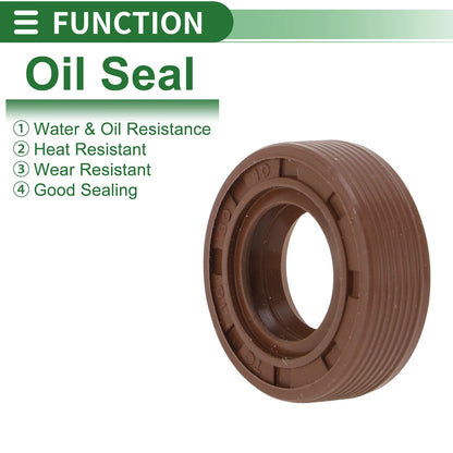 Oil Seal / 16x30x10mm / FKM Rubber High Pressure Brown for Car