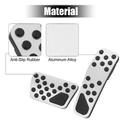 Brake & Gas Pedal Covers Kit for Dodge & Chrysler Silver Tone