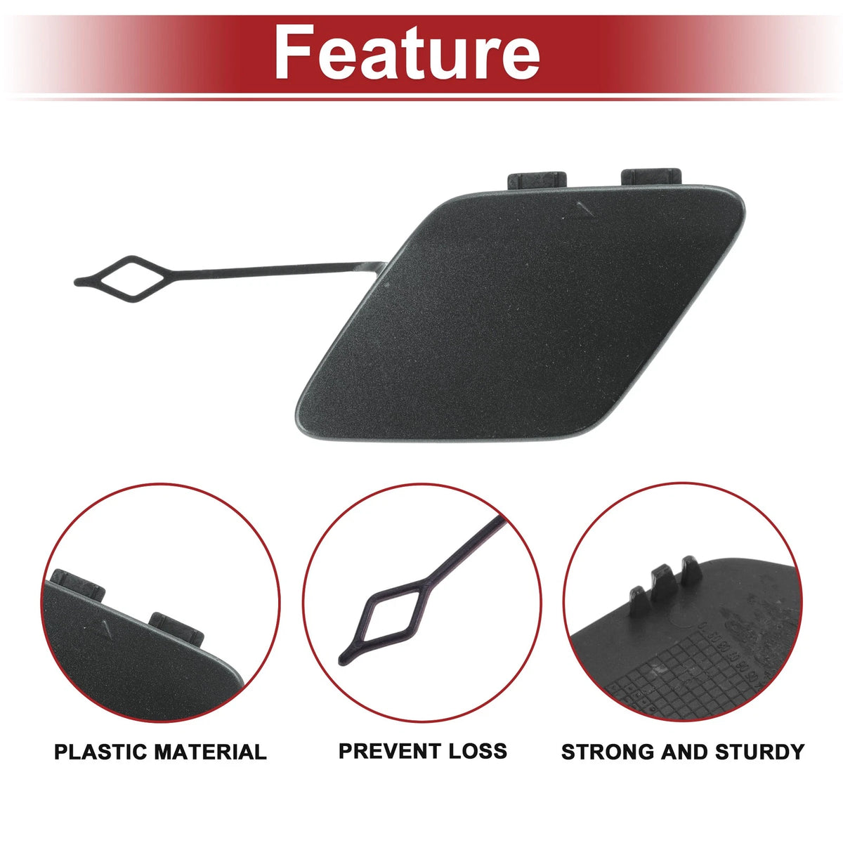 Rear Bumper Tow Hook Cover for BMW 428i (2014-2016) - Grey 1 x Cover