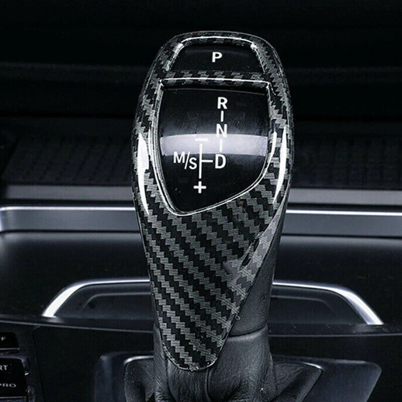 Carbon Fiber Look Gear Shift Knob Cover for BMW F30 F20 F10 F15 F25 X5 X3