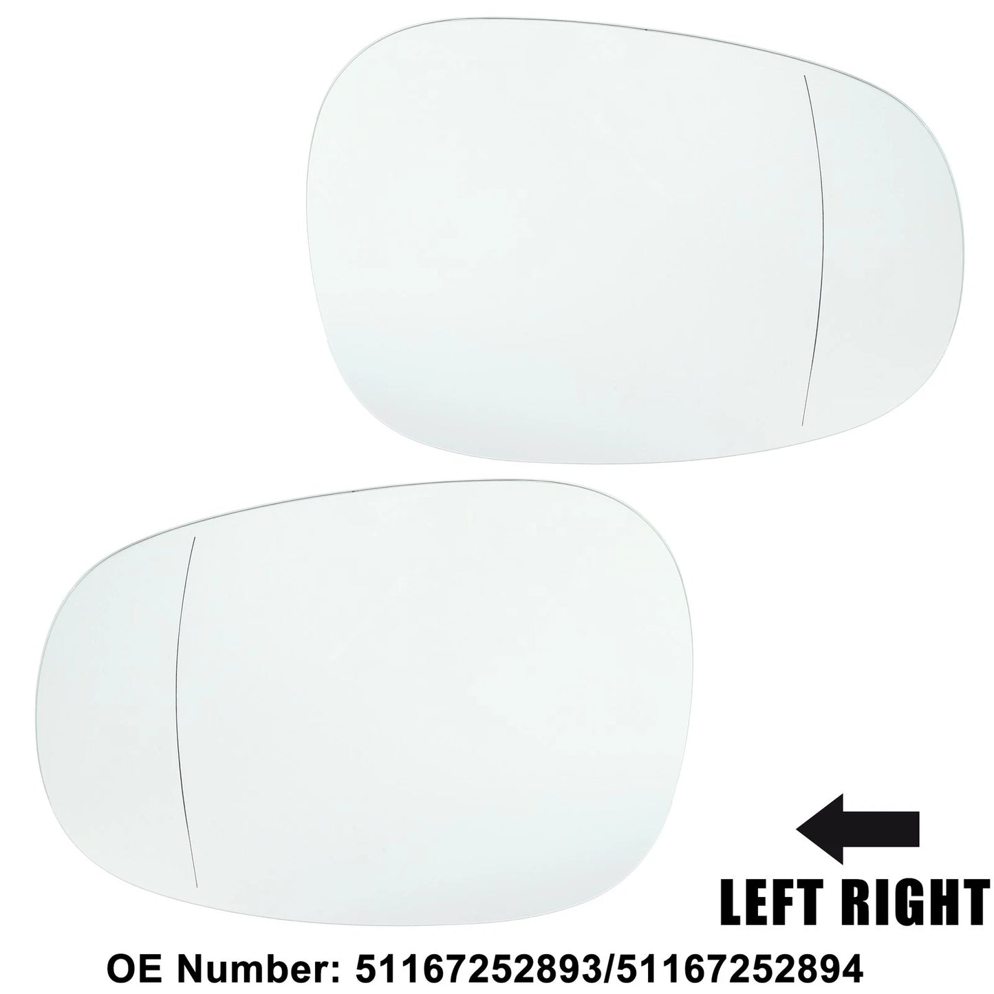 Car Left Right Mirror Glass Replacement for BMW 335i 135i 328i M3 128i (2007-2013)