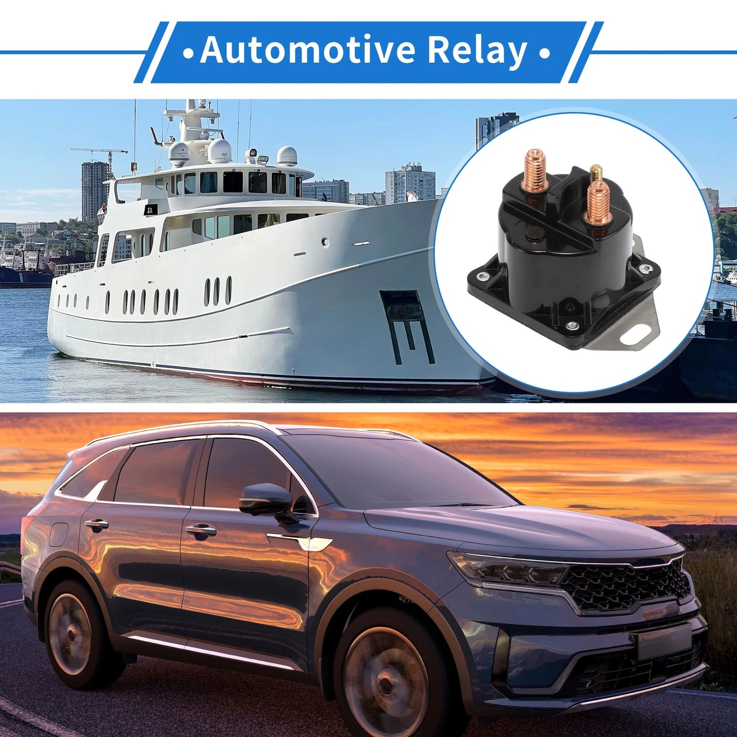 1 Set Starter Solenoid Relay 12V 3 Terminal for Ford Mustang