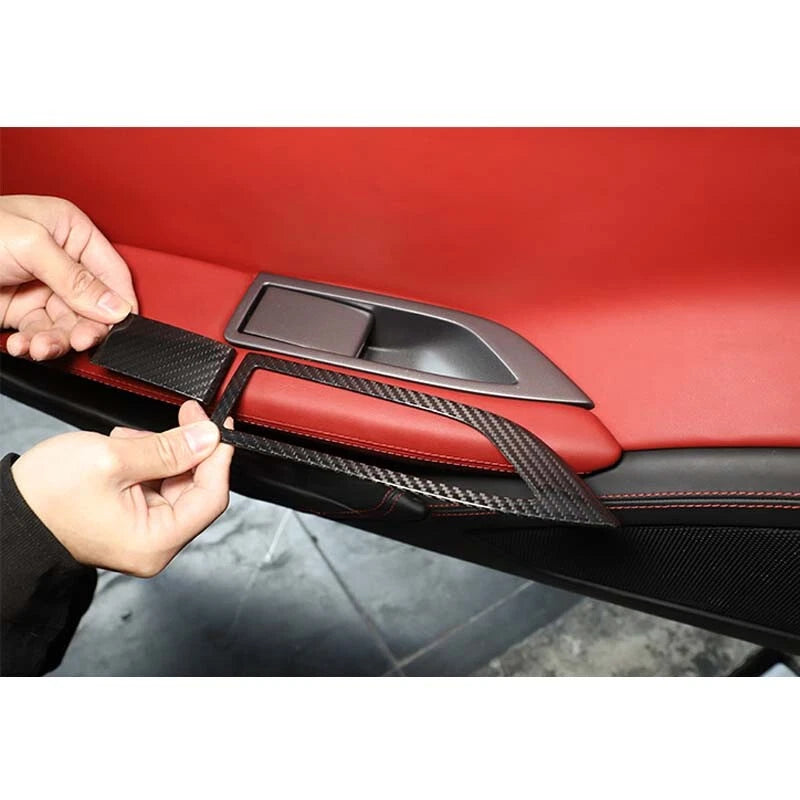 Dry Carbon Fiber Window Lift Switch Panel Cover Trim for Ferrari 458 2011-2016