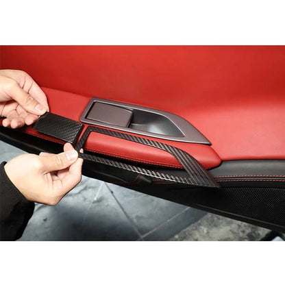 Dry Carbon Fiber Window Lift Switch Panel Cover Trim for Ferrari 458 2011-2016