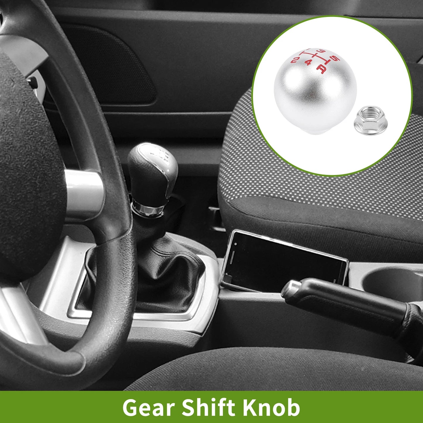 5 Speed Gear Shift Knob for Honda Accord (1990-1997) - Aluminum Alloy Silver Tone