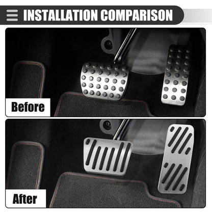 Brake Accelerator Pedal Covers Set for Jeep Cherokee (2014-2021) Black Silver