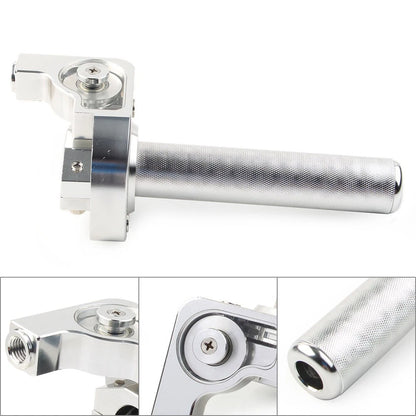 CNC 7/8'' Motor Handlebar Twist Throttle Accelerator Grip for Universal Silver