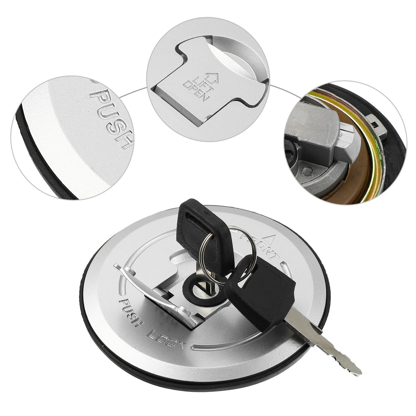 Motorcycle Gas Tank Cover Locking Fuel Tank Cap with Keys for Honda CB-1 (1989-1990)