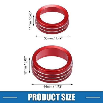 Knob Covers 3 x Car AC Radio Switch Decals Red for Dodge Durango (2014 - 2020)