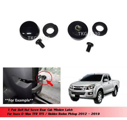 2 x Nut Screws Rear Cab Window Latch Lock for Isuzu Dmax (2012-2019)