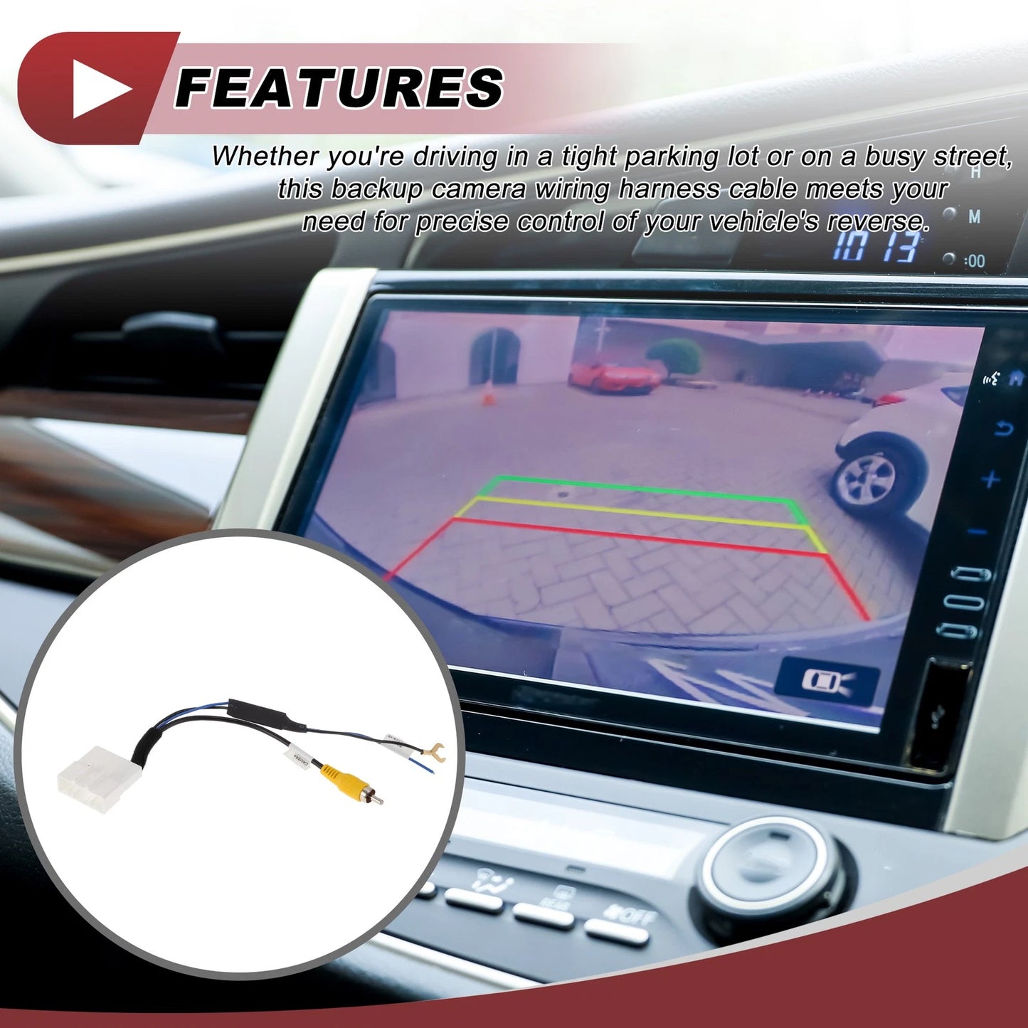1 x Rear View Camera Adapter Wire Harness Cable for Toyota RCA 4 Pin