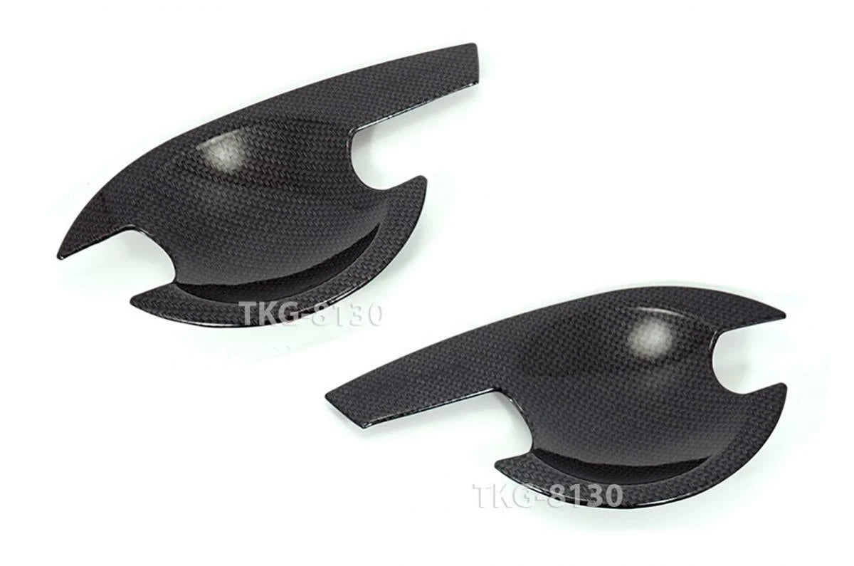 2 x Carbon Door Handle Bowl Covers for Nissan Frontier Navara D40 (2005-2014)