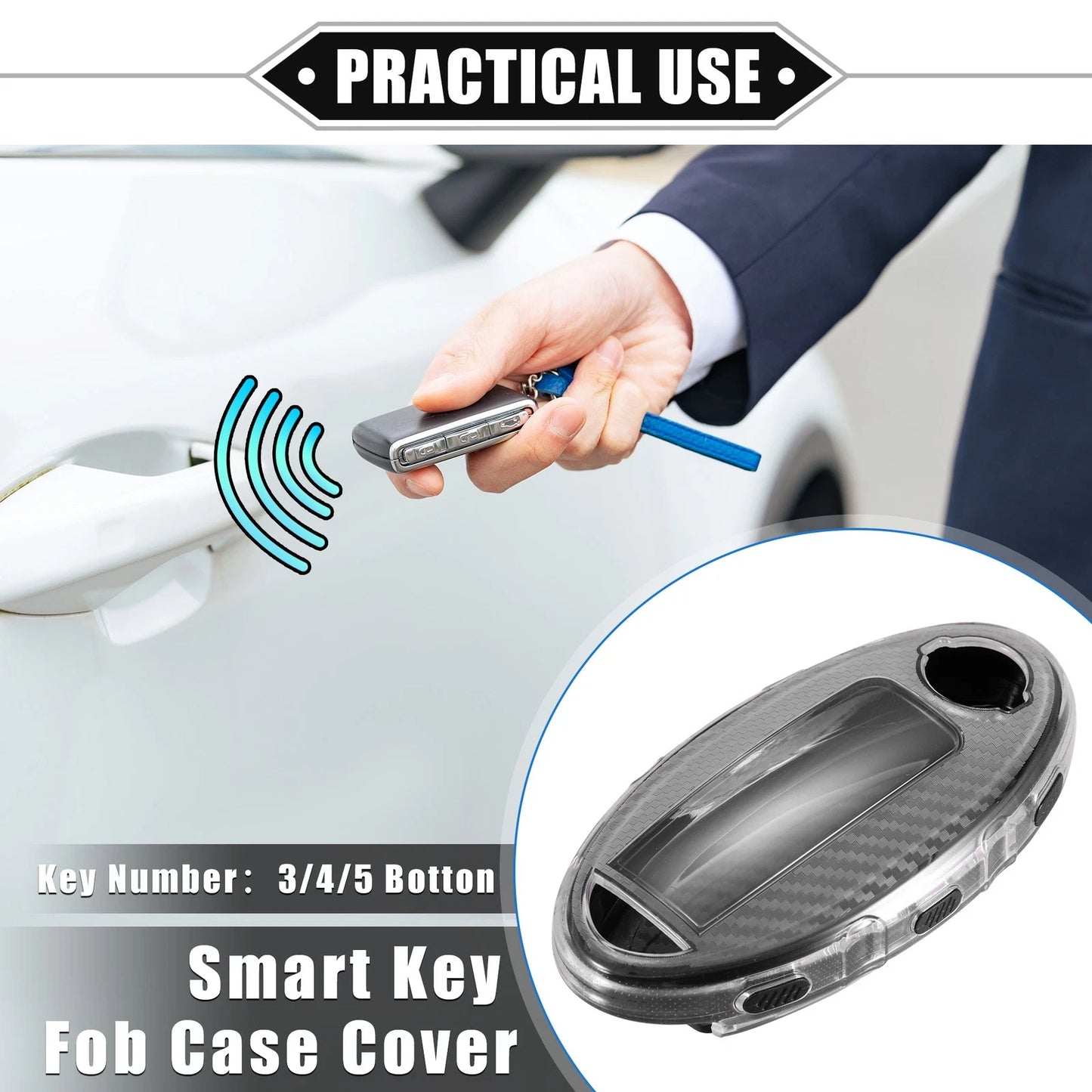 TPU Black Key Fob Cover for Nissan Serena, X-Trail