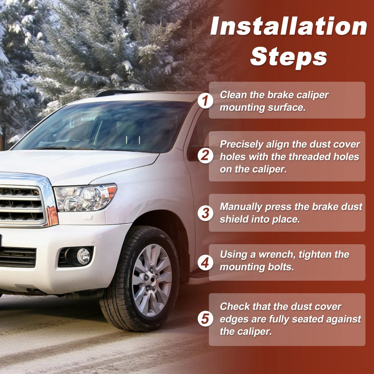 Front Left & Right Brake Dust Shields for Toyota Sequoia (2008)