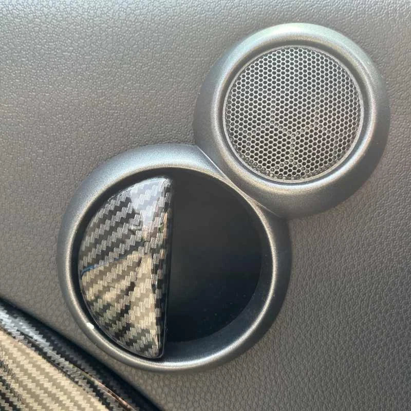 Pair Carbon Fiber Style Interior Door Pull Handle Cover Trim for Mini R53 R55 56