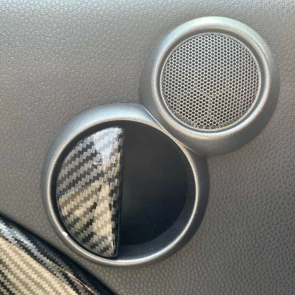 Pair Carbon Fiber Style Interior Door Pull Handle Cover Trim for Mini R53 R55 56