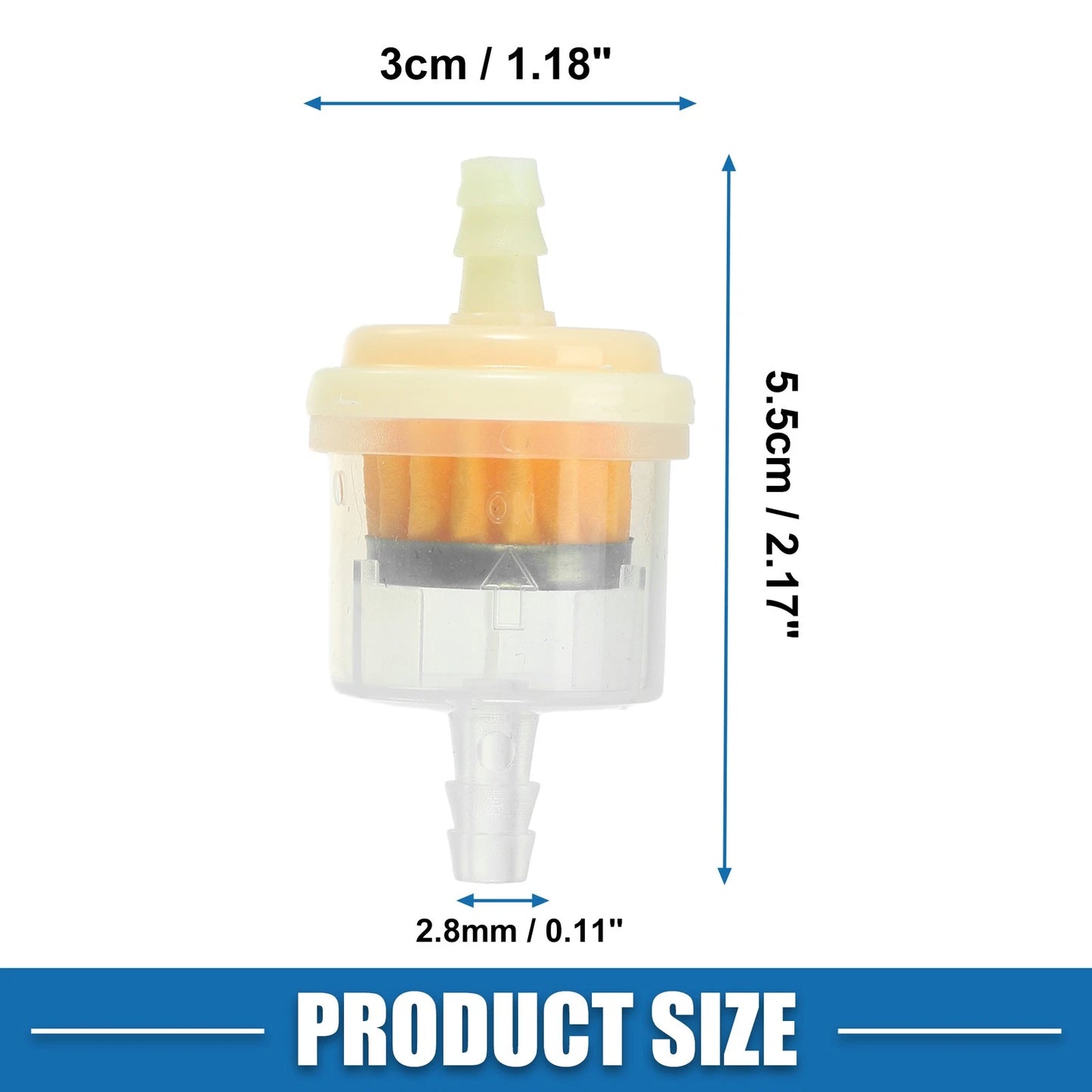 6pcs / 1/4 Inch / Gas Inline Fuel Filter for Motorcycle ATV
