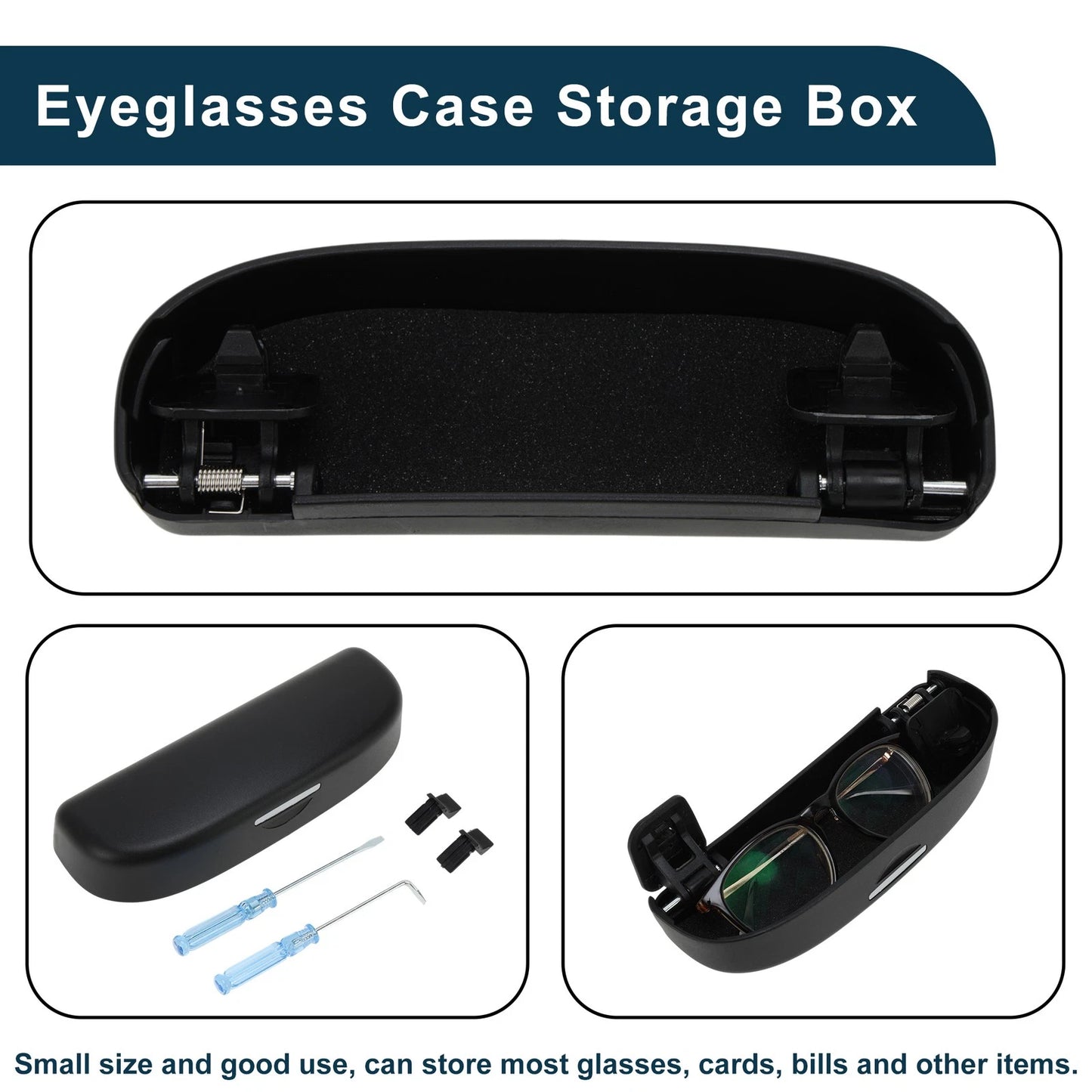 Sunglasses Case for Toyota Corolla E210 (2019-2024) Black 1 Set