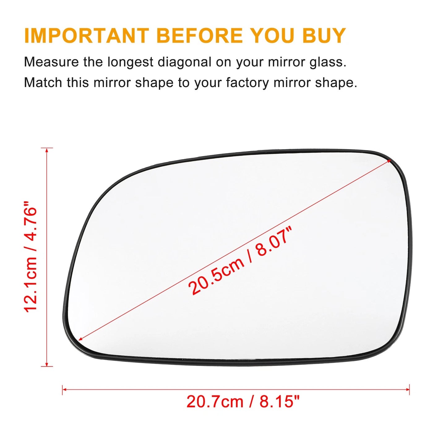 Heated Left Side Rearview Mirror Glass for Jeep Cherokee