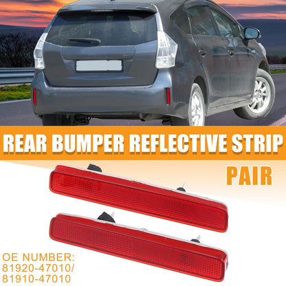Pair Bumper Reflector Side Marker Strip for Toyota Prius (2004–2009)