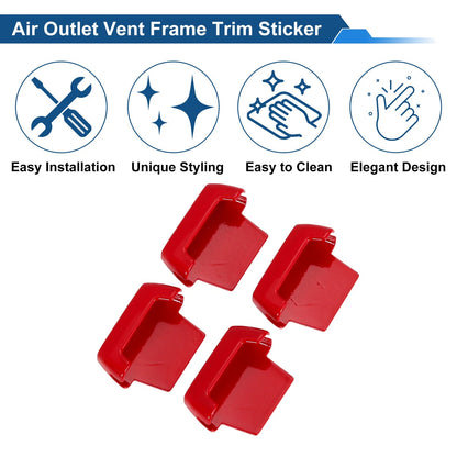 Air Condition Outlet Vent Trim Cover Frame Red for Ford Bronco (2021-2024) 4 Pcs