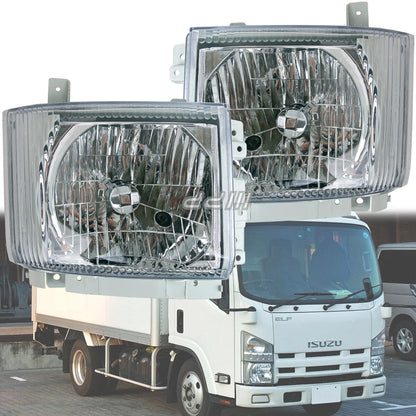 2 x Front Headlights for Isuzu Elf NPR NQR NPR-HD NLR (2008-On)