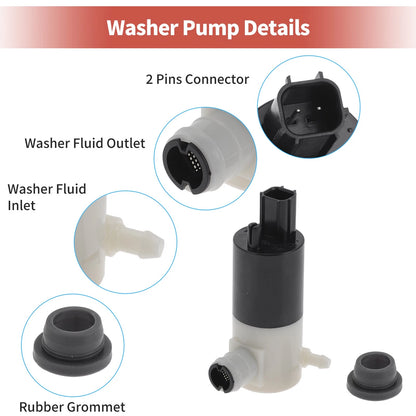 Washer Fluid Pump w/Grommet for Dodge Neon