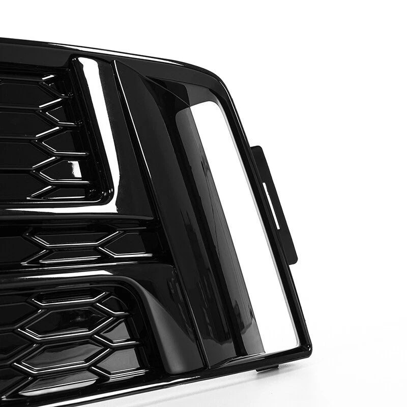 Front Fog Light Cover Black for Audi A4 B9 S-Line 2016-2018 (2 x Covers)
