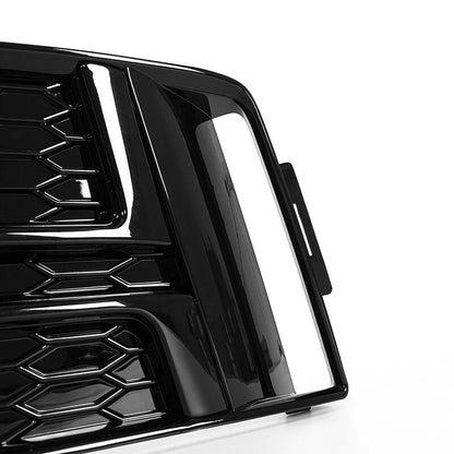 Front Fog Light Cover Black for Audi A4 B9 S-Line 2016-2018 (2 x Covers)