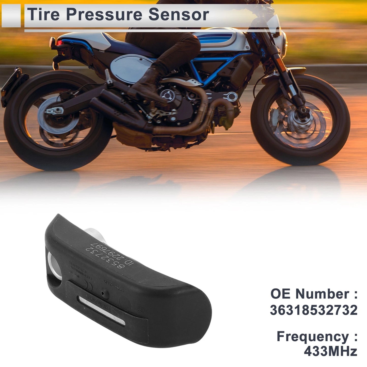 Tire Pressure Sensor for BMW K1200 K1300 K1600 (2010-2017) 1 x 433MHz