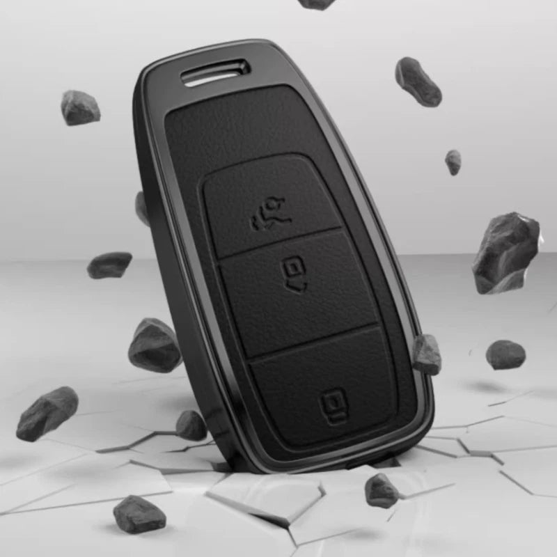 Zinc Alloy Leather Car Key Fob Case Cover for Benz C E S G W213 GLC W177 GLK AMG