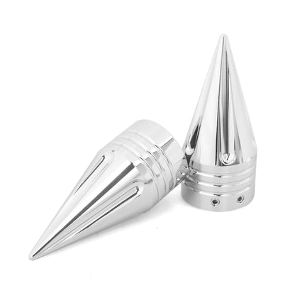 2 x Silver 29mm Front Axle Nut Covers for Harley Dyna Sportster (2004-2023)