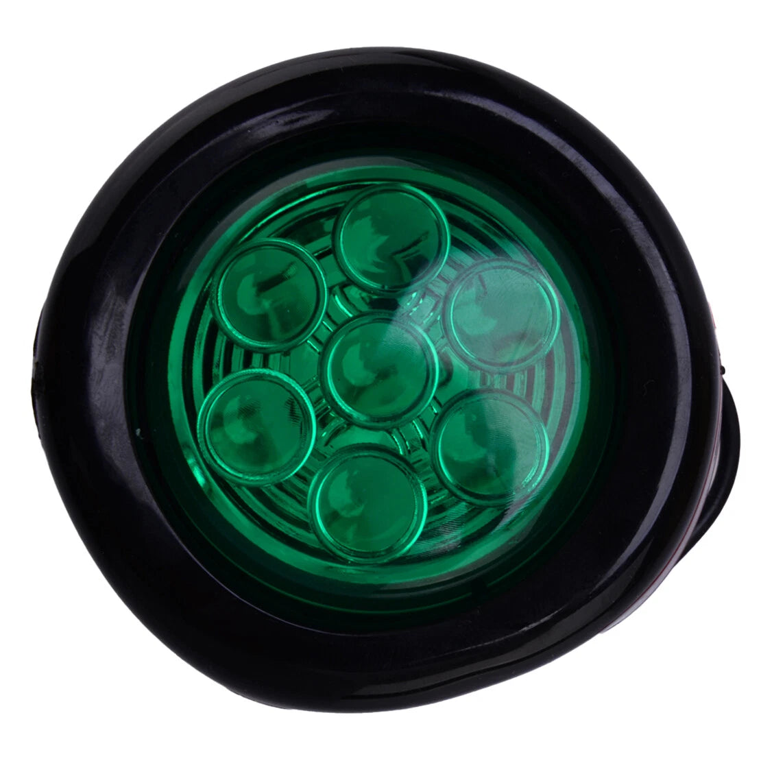 4 x 2" Green LED Round Clearance Side Marker Lights for Truck Trailer 12V