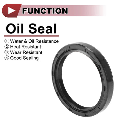 Rotary Shaft Seal 40x50x7mm Oil Seal Nitrile 70 Durometer Rubber Black 5 Pcs