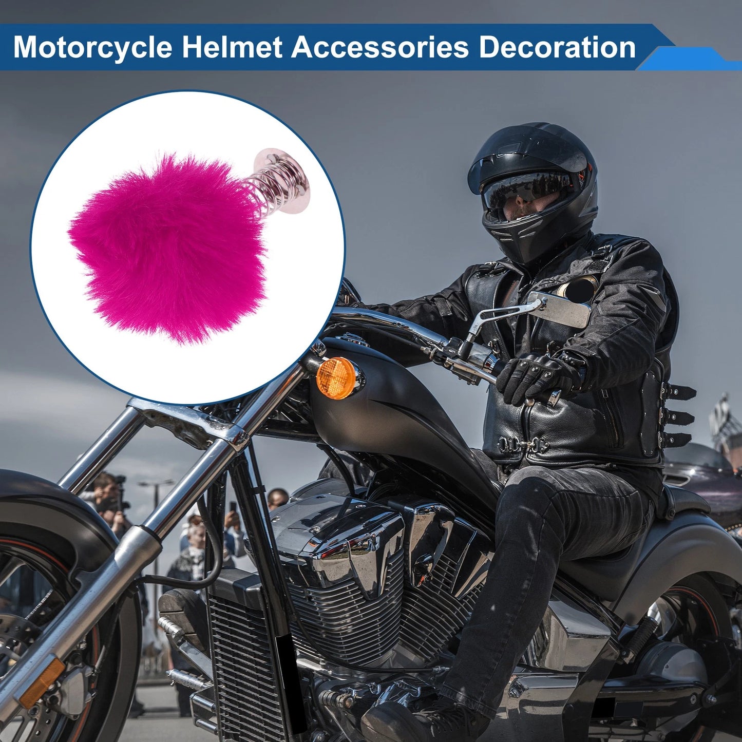 2 x Rose Red Plush Iron Motorcycle Helmet Accessories Decoration for Motorcycle